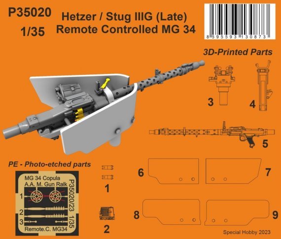 1/35 Hetzer/Stug IIIG remote controlled MG 34