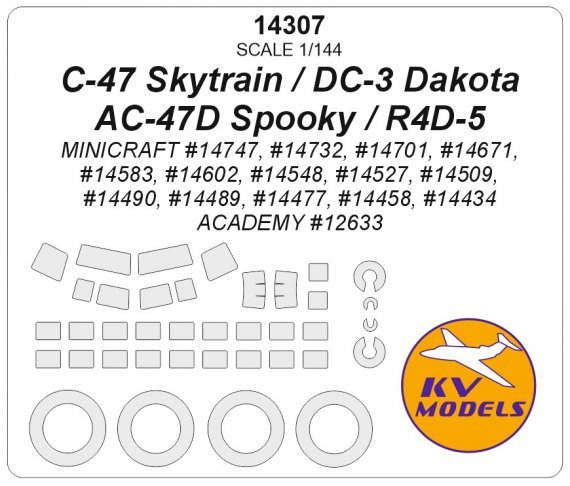 1/144 Douglas C-47 Skytrain, DC-3 Dakota, AC-47D Spooky, R4D-5