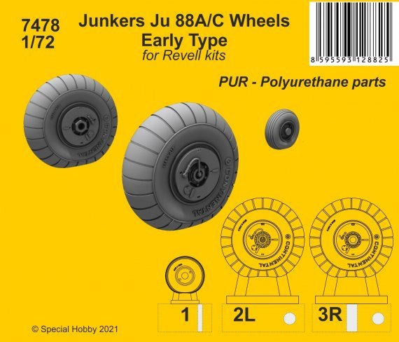 1/72 Junkers Ju 88A/C early wheels