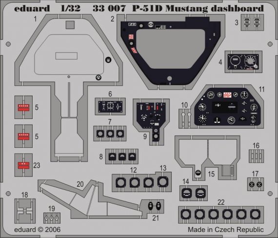 P-51D Mustang dashboard  1/32  (HAS)
