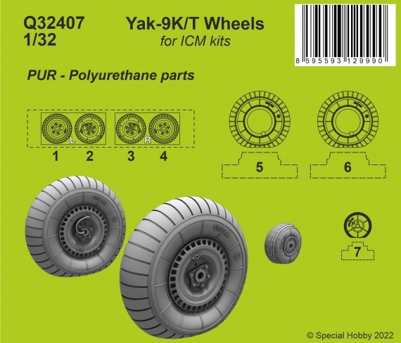 1/32 Yakovlev Yak-9T wheels