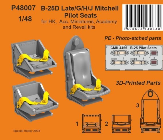 1/48 B-25D Late/G/H/J Mitchell Pilot Seats