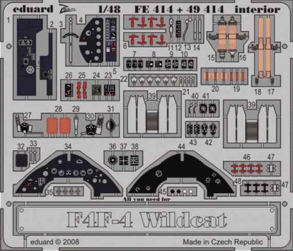 Eduard F4F-4 Wildcat interior s.adh