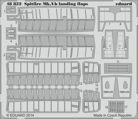1/48 Supermarine Spitfire Mk.V landing flaps (for Airfix)