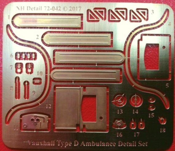 1/72 Vauxhall Type D Ambulance Detail Set