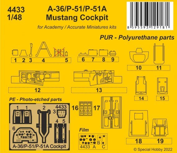 1/48 A-36/P-51/P-51A Mustang Cockpit