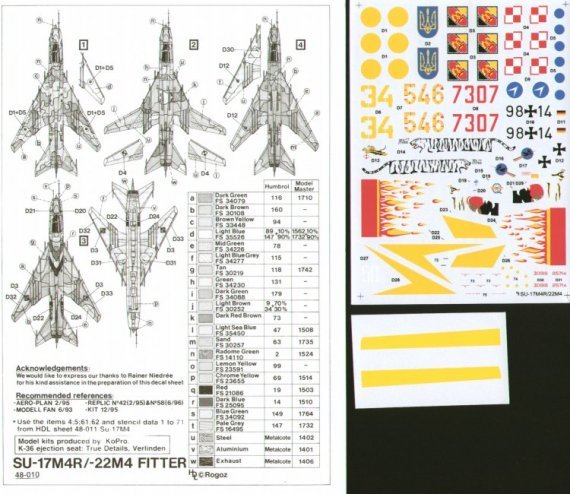 Hi Decal 1/48 Sukhoi Su-17/Su-22M4 Fitter K - 4 markings
