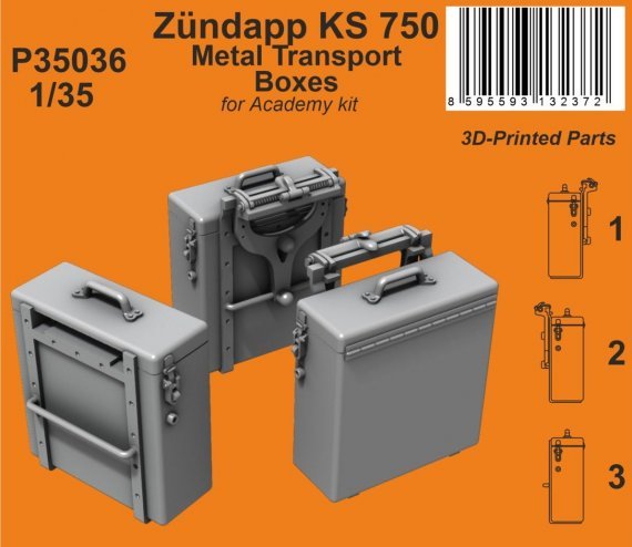 1/35 Zundapp KS 750 Metal Transport Boxes for Academy