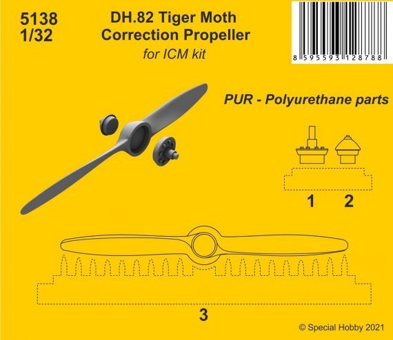 1/32 DH.82 Tiger Moth Correction Propeller