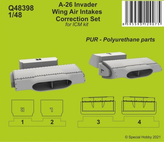 1/48 A-26 Invader Wing Air Intakes correction set