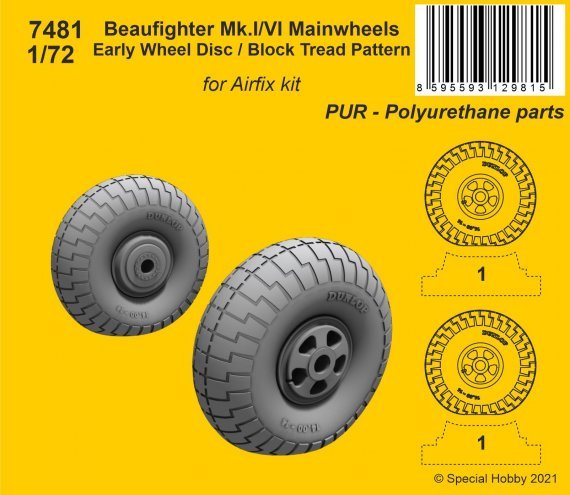 1/72 Beaufighter Mk.I/VI Mainwheels early
