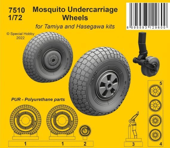 1/72 Mosquito Undercarriage Wheels