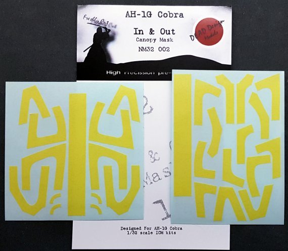 1/32 Bell AH-1G Cobra canopy paint masks