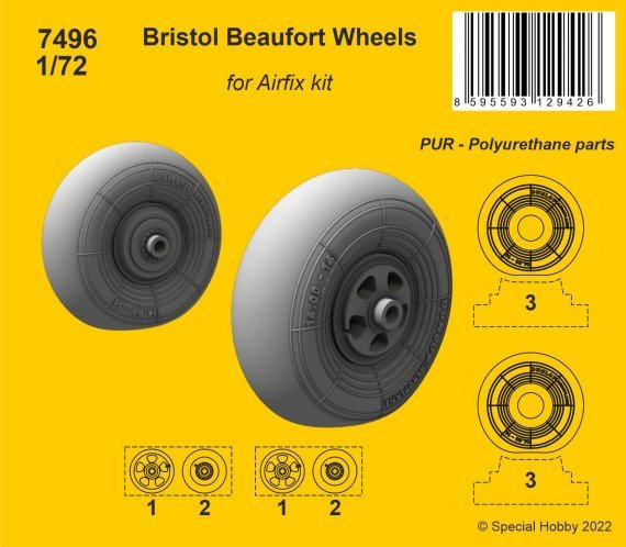 1/72 Bristol Beaufort Wheels