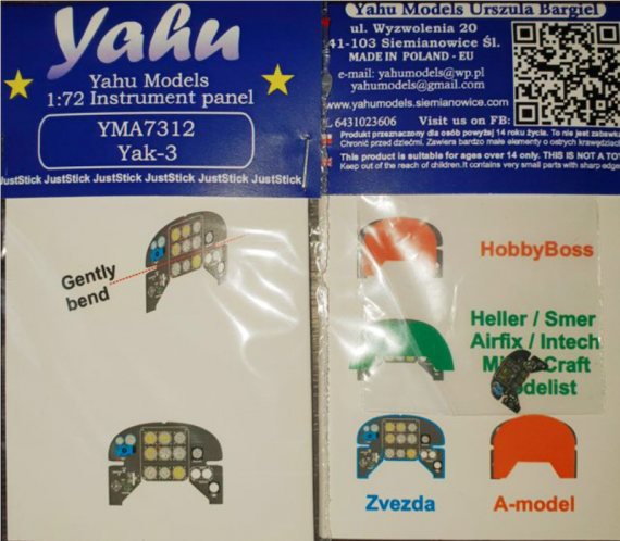 1/72 Yakovlev Yak-3 instrument panel