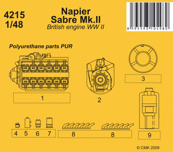 1/48 Napier Sabre MK.ii WWII British engine