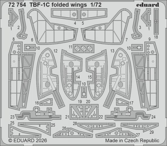 Eduard Set Gefaltete Tragfl�chen TBF-1C 1/72 Hobby Boss