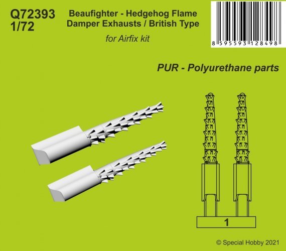 1/72 Bristol Beaufighter Hedgehog Flame Damper Exhausts