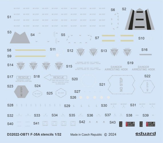 Decal 1/32 F-35A stencils Italeri