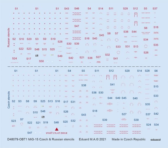 Mikoyan MiG-15 Czech & Russian stencils 1/48