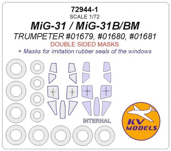 1/72 Mikoyan MiG-31 Double-sided masks