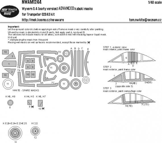 1/48 Mask Wyvern S.4 early ADVANCED for Trumpeter
