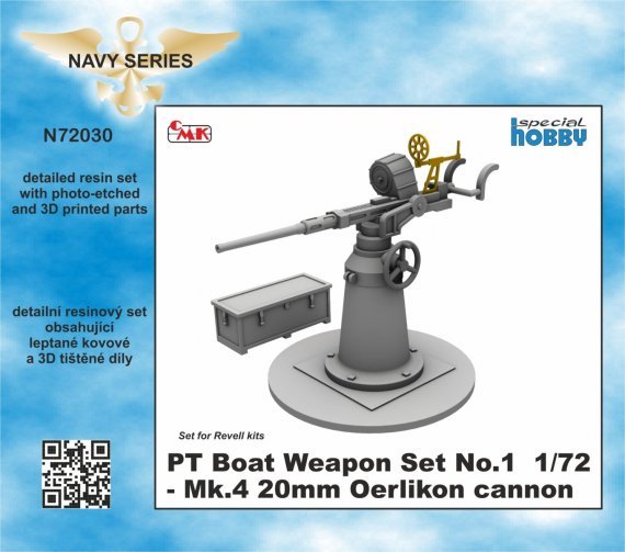 1/72 PT Boat Weapon Set Mk.4 20mm Oerlikon cannon