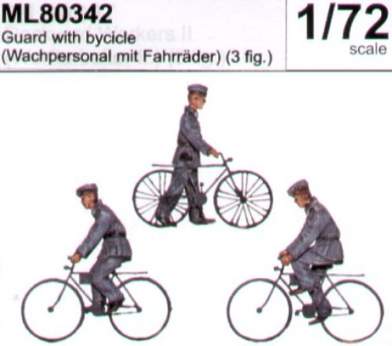 1/72 3 German Guards with bicycles