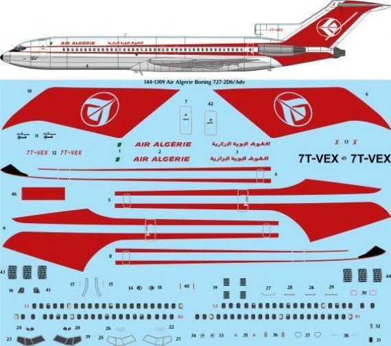 1/144 Air Algerie Boeing 727-2D6/Adv