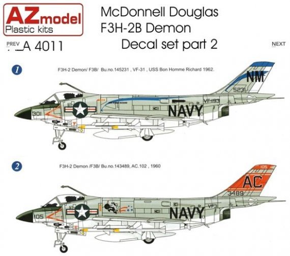 1/48 McDonnel Douglas F3H-2N Decal set  Part 2