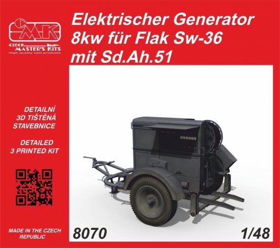 1/48 Electric Generator 8kw for Flak Sw-36 with Sd.Ah.51