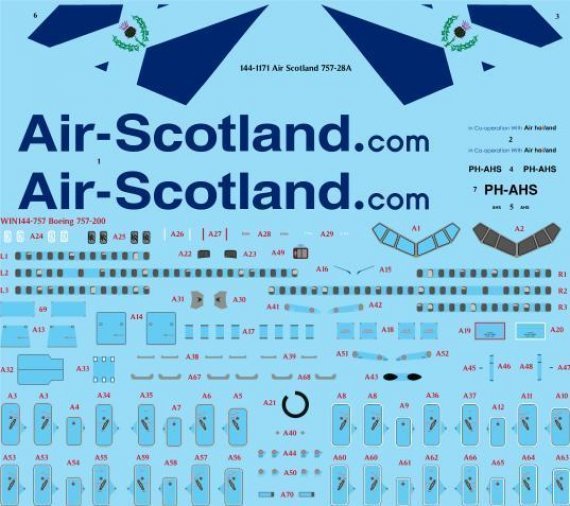1/144 Air Scotland Boeing 757-200 decal