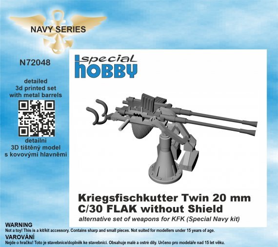 1/72 Kriegsfischk. Twin 20mm C/30 FLAK with o Shield