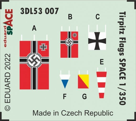 1/350 Tirpitz flags SPACE decal
