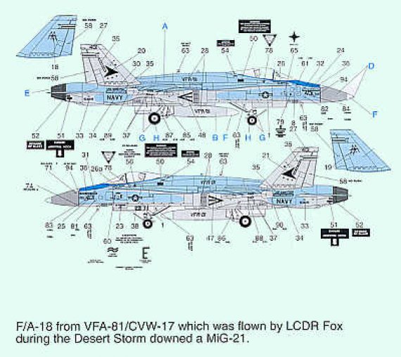 Techmod Decals F/A-18A Hornet 1/72