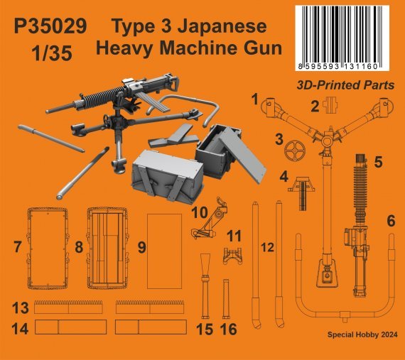 1/35 Type 3 Japanese Heavy Machine Gun 3D-Print