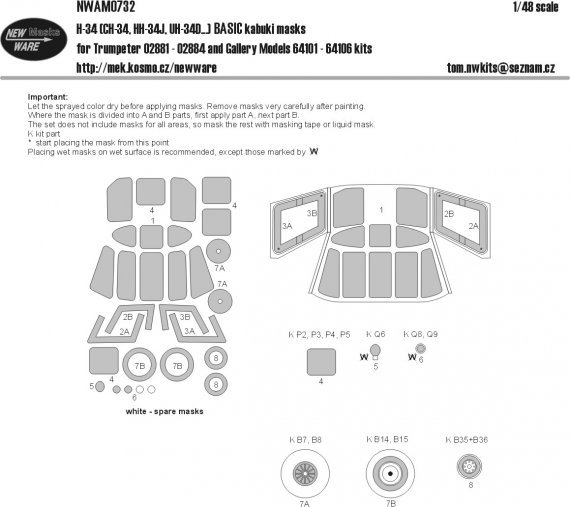 1/48 Mask H-34/CH-34/HH-34J/UH-34D BASIC