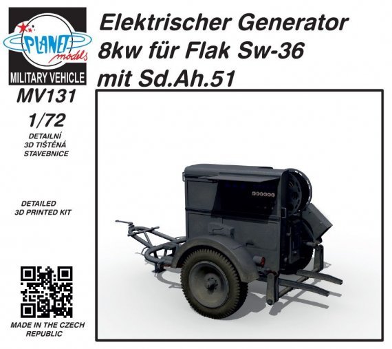 1/72 Electric Generator 8kw for Flak S-36 with Sd.Ah.51
