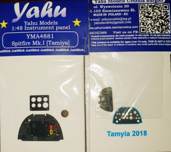 1/48 Supermarine Spitfire Mk.1 instrument panel