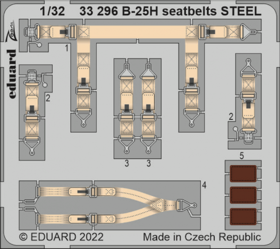 1/32 B-25H seatbelts STEEL