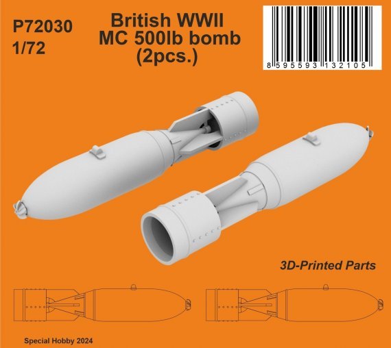1/72 British WWII MC 500lb. bombs