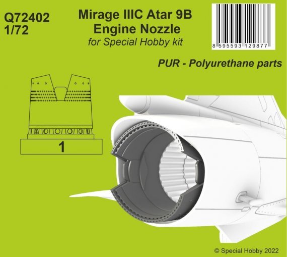 1/72 Mirage IIIC Atar 9B Engine Nozzle