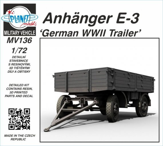1/72 Anhnger E-3 German Trailer WWII