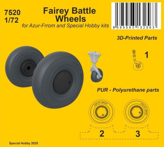 1/72 Fairey Battle wheels for Special Hobby