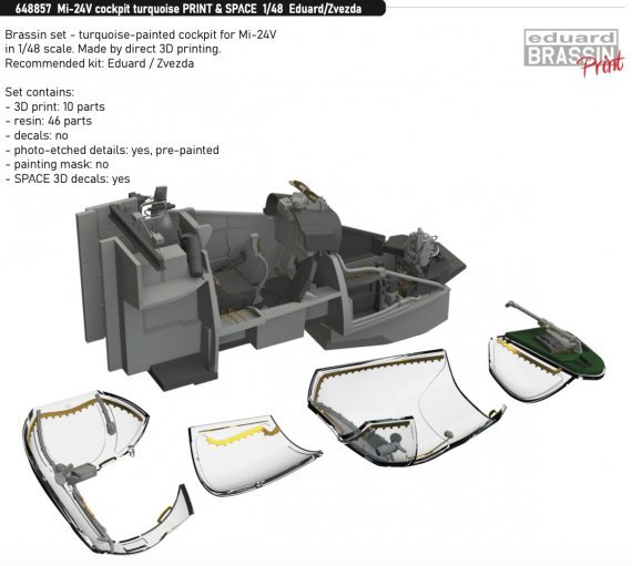 Brassin 1/48 Mi-24V cockpit turquoise