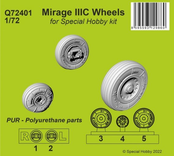 1/72 Mirage IIIC wheels