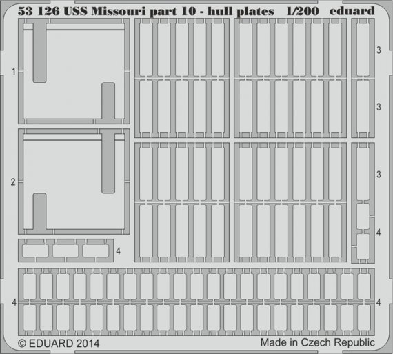 1/200 USS Missouri part 10  hull plates (TRUMP)