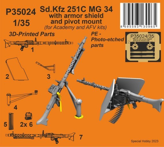 1/35 Sd.Kfz. 251C MG 34 with armor shield ACAD/AFV