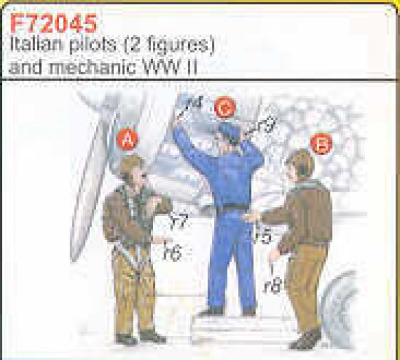 CMK 1/72 2 Pilotes Italiens WWII + M�canicien