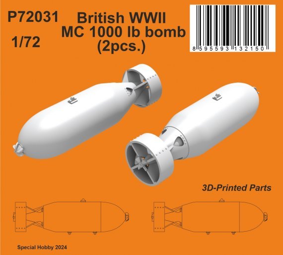 1/72 British WWII Mc 1000lb bomb Mk.I